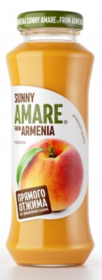 Персиковый сок прямого отжима с доб.яблочного, Sunny Amare, 750 мл