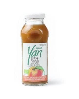 Персиково-яблочный сок прямого холодного отжима, Yan, 250 мл