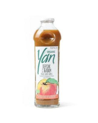 Персиково-яблочный сок прямого холодного отжима, Yan, 930 мл