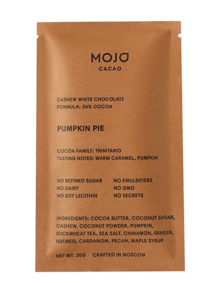Белый шоколад с пряной тыквой Pumpkin Pie, Mojo cacao, 20 г