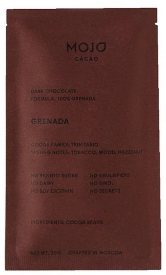 Горький шоколад 100% Grenada, Mojo cacao, 20 г