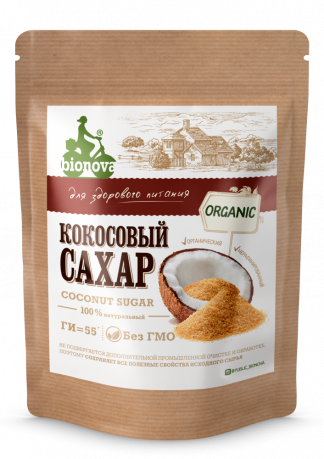 Органический кокосовый сахар "BIONOVA" (doy pack), 200 гр.