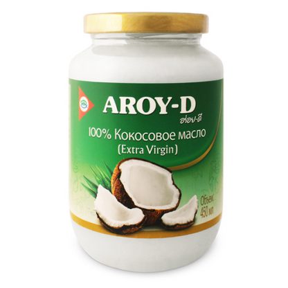 100% Кокосовое масло (extra virgin), "AROY-D", 450 мл, ст. б.