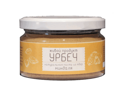 Урбеч из ядер миндаля, Живой продукт, 225 г