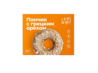 Пончик с грецким орехом, Raw to go, 65 г