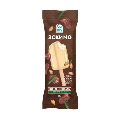 Мороженое Эскимо с фиником и миндалем, без сахара, Айс Кро, 50 г