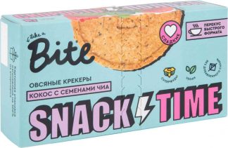 Овсяные крекеры сладкие с кокосом и семенами чиа, Bite, 200 г