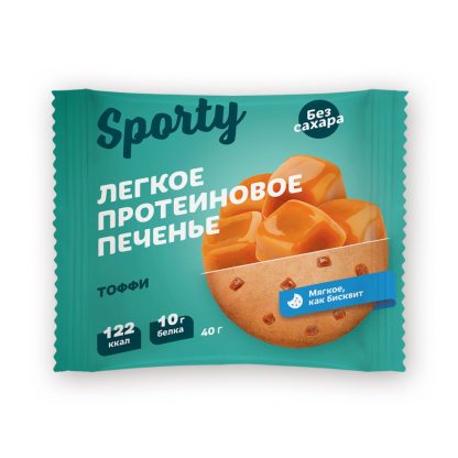 Протеиновое печенье Тоффи, Sporty Protein Light , 40 г