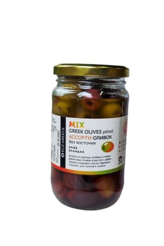 Микс оливок L без косточки в рассоле, Ecogreece, 350 г