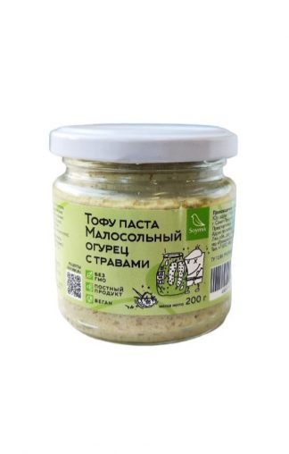 Тофу-паста Малосольный огурец с травами, Соймик, 200 г