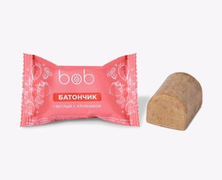 Мини-батончик светлый с клубникой, Raw Bob, 25 г