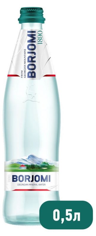 Вода минеральная, газированная, BORJOMI, 0,5 мл
