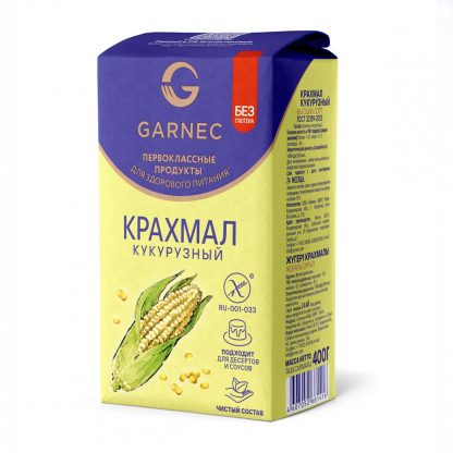 Крахмал кукурузный, Без глютена, GARNEC, 400 г