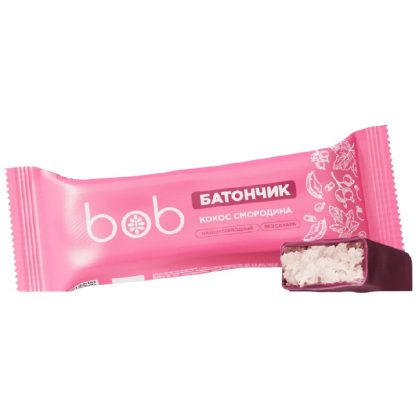 Батончик в шоколаде Кокос-Черная смородина, Raw Bob, 40 г