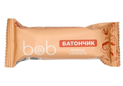 Батончик в шоколаде Печенье с карамелью, Raw Bob, 40 г