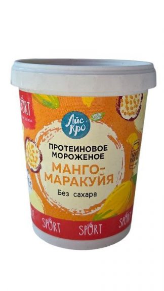 Протеиновое мороженое Манго-маракуйя, без сахара, Айс Кро, 310 г