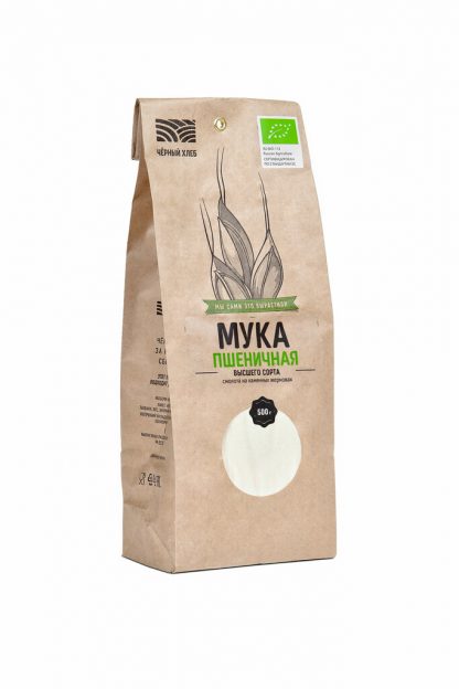 Мука пшеничная Высшего сорта, Органик, Черный хлеб, 500 г