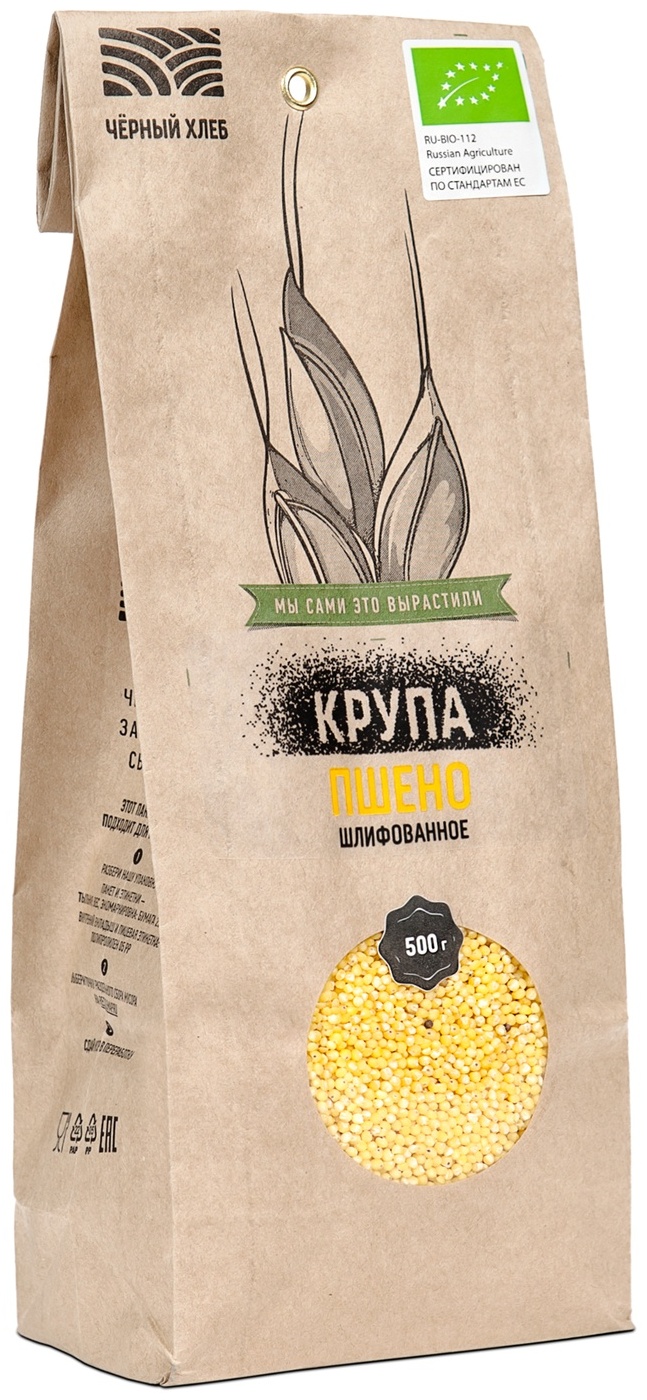 Пшено шлифованное, Органик, Черный хлеб, 500 г