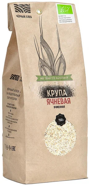 Крупа ячменная ячневая, Органик, Черный хлеб, 750 г