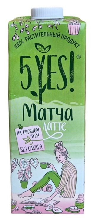 Матча латте на овсяном молоке, 5YES, 1000 мл.
