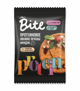 Крекеры протеиновые овсяные с фундуком, Bite, 125 г